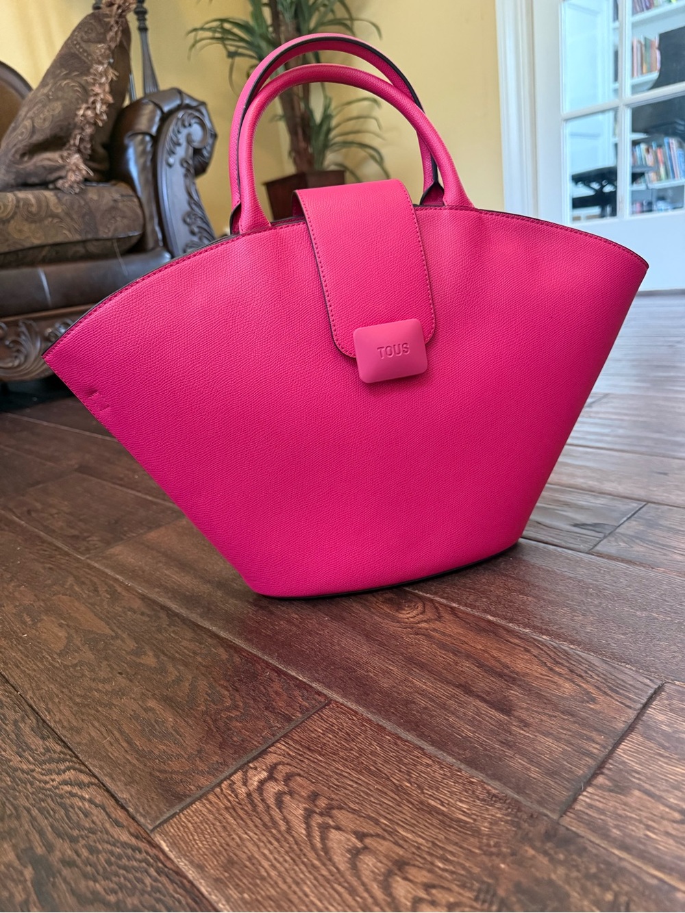 TOUS Pink Structured Tote with Top Handles